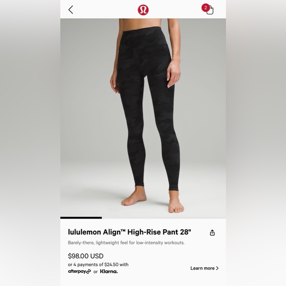 Lululemon Align High Rise Pant 28” Camo - Picture 1 of 7